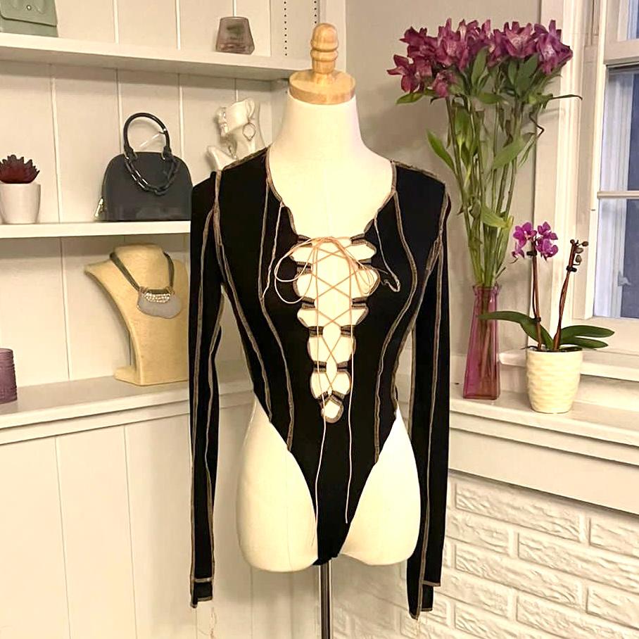 Electra Black Bodysuit