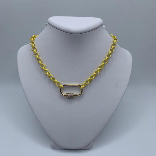 Yellowish Paper Clip Necklace